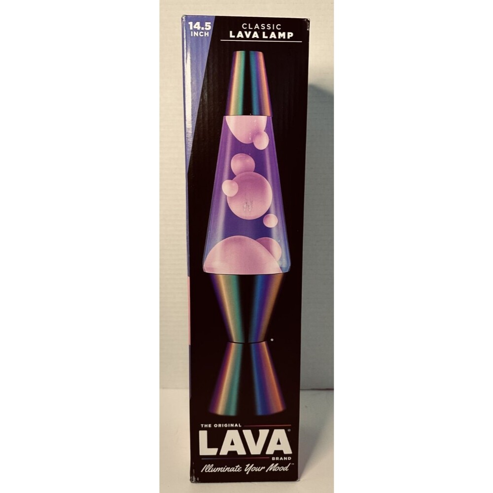 The Original "Pink Lady" Lava Lamp 14.5" Mood Changing Pink Lava in Purple Liq